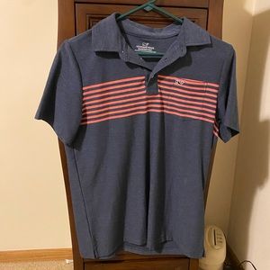 Boys large vineyard vines blue polo short sleeve shirt